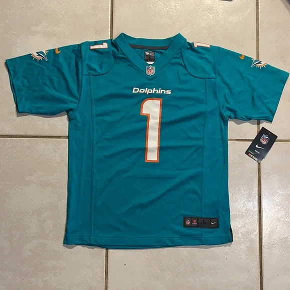 NWT NIKE Miami Dolphins Tua Tagovailoa NFL Jersey Youth Large MSRP $75